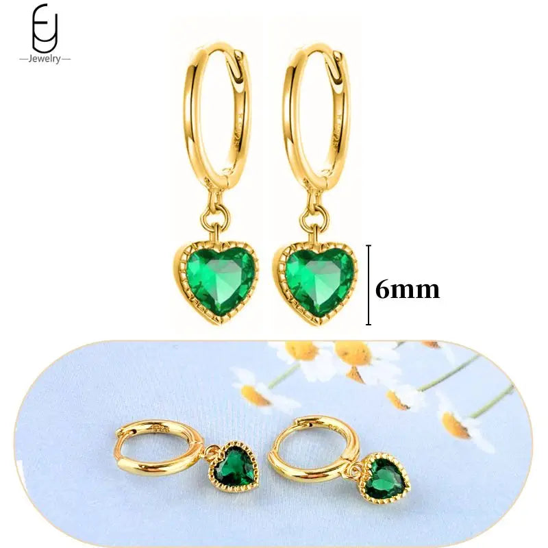 Trendige Herz-Creolen aus 925 Sterling Silber mit Zirkon