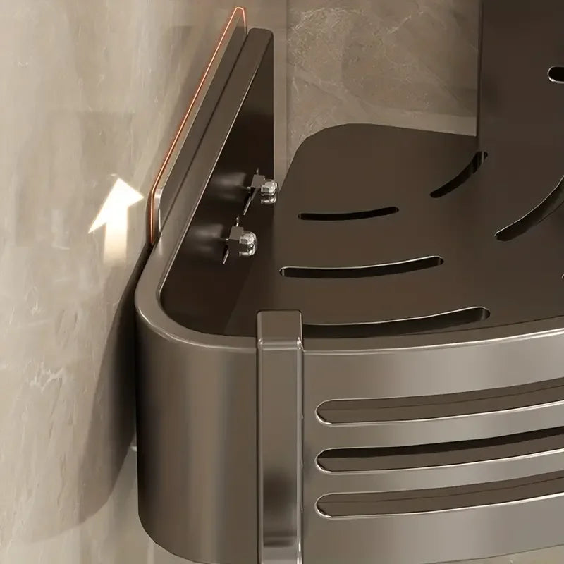 Hochwertiges Eckregal aus poliertem Aluminium (Bohrfrei)