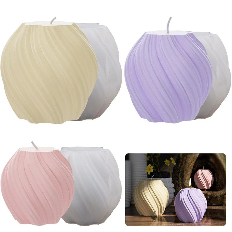 3D Silikon-Gießform für gedrehte Säulenkerzen (DIY)