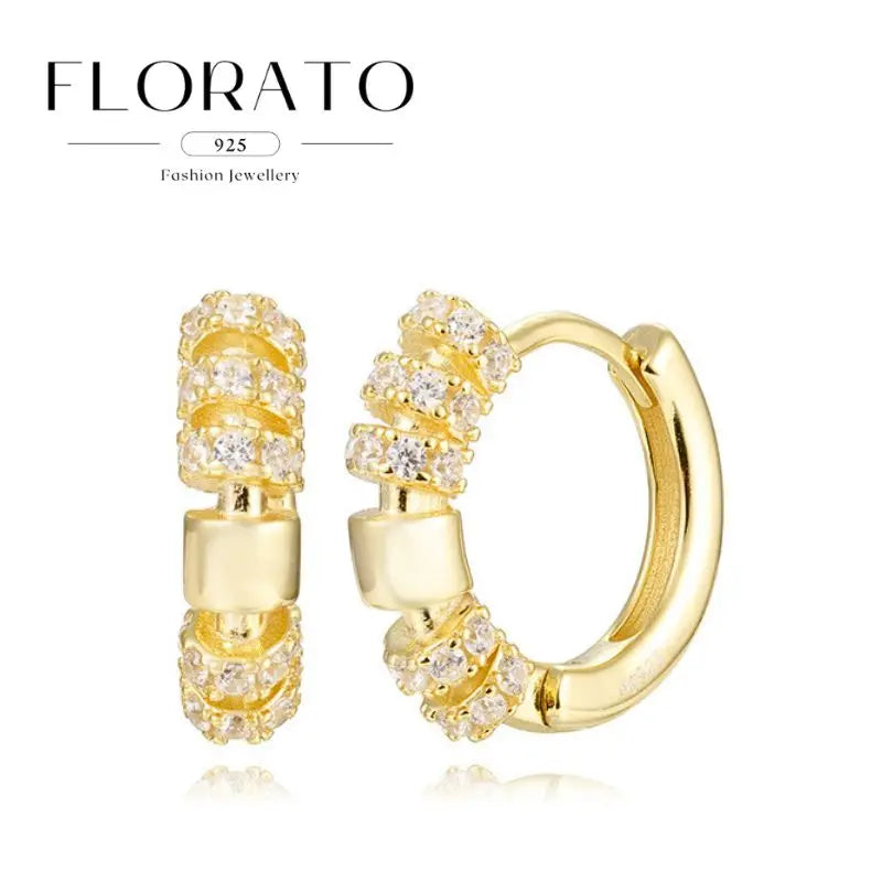 Luxuriöse Creolen mit Zirkon-Besatz aus 925 Sterling Silber