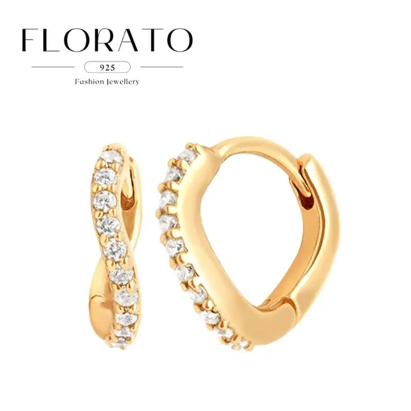 Luxuriöse Creolen mit unregelmäßigem Zirkon und Perlen-Akzenten