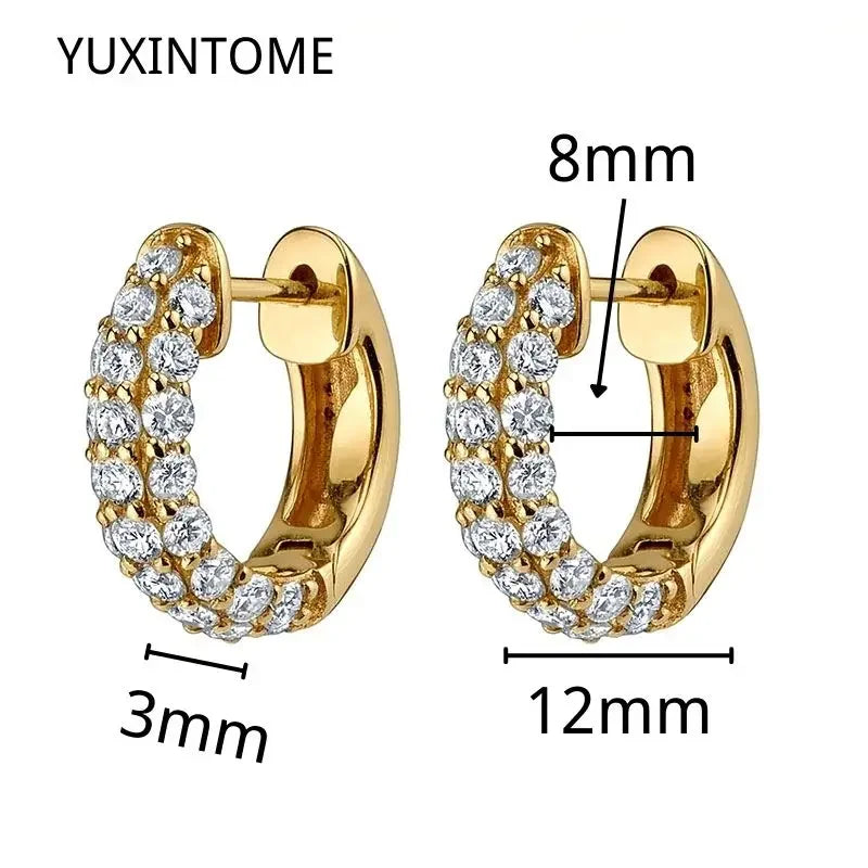 925 Sterling Silber Creolen mit Zirkonia – Bunte Huggie Ohrringe für Damen