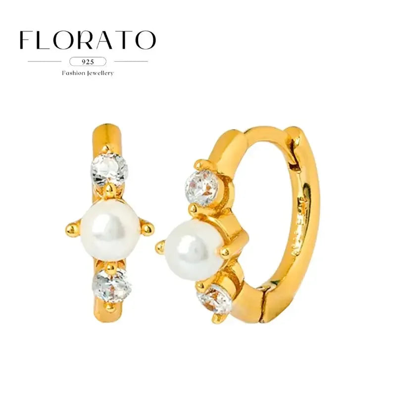 Luxuriöse Creolen mit Zirkon-Besatz aus 925 Sterling Silber