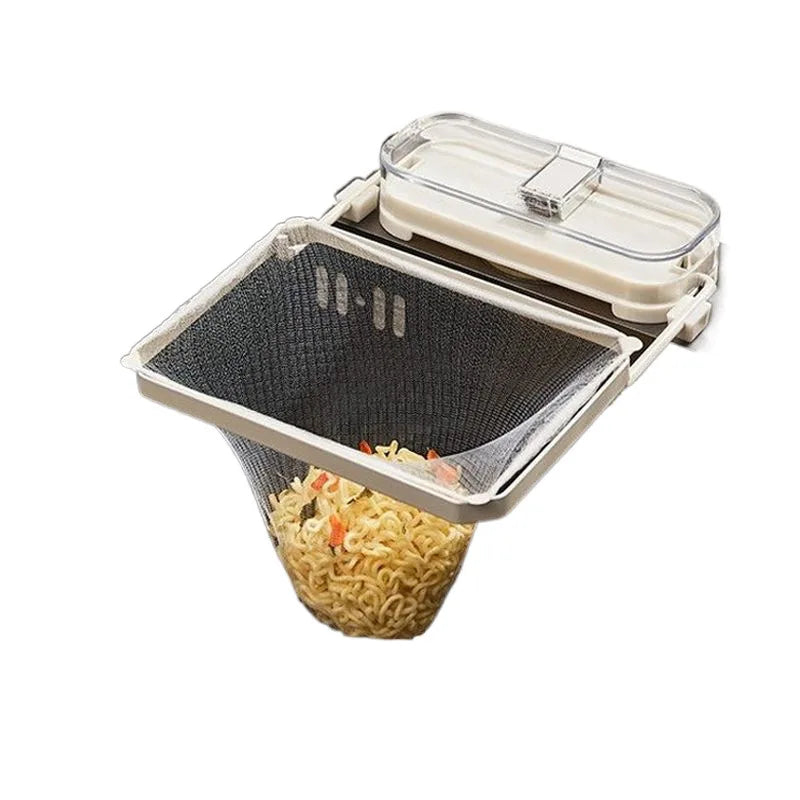 Faltbares Eck-Sieb-Rack für die Spüle mit 50 Netzbeuteln