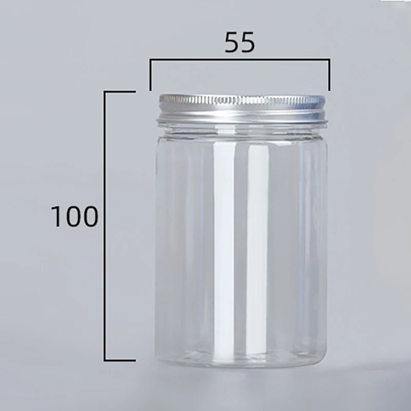 Luftdichte PET-Vorratsgläser mit Aluminium-Deckel