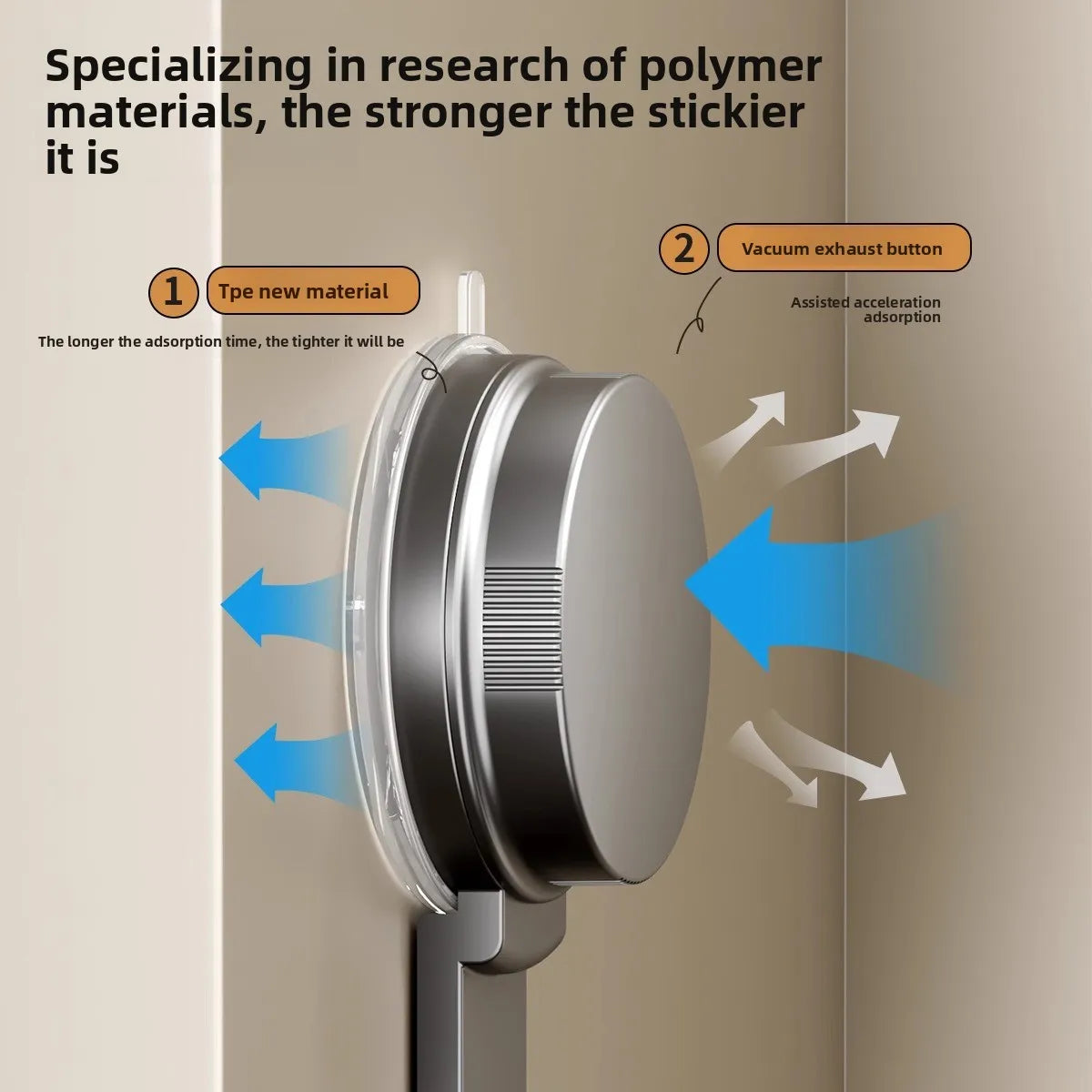 Schwerlast-Wandregal mit Saugnapf-Befestigung (Bohrfrei)