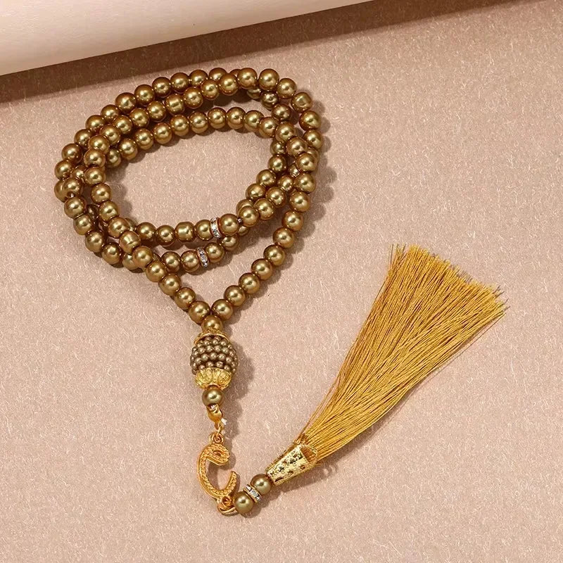 Ethnische Tesbih aus Steinperlen