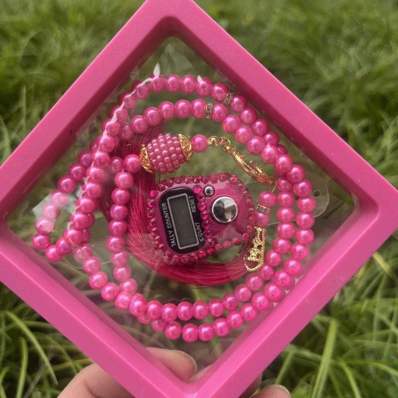 Luxuriöses Islamisches Geschenk-Set: Edelstein-Tasbih & Digitaler Zähler