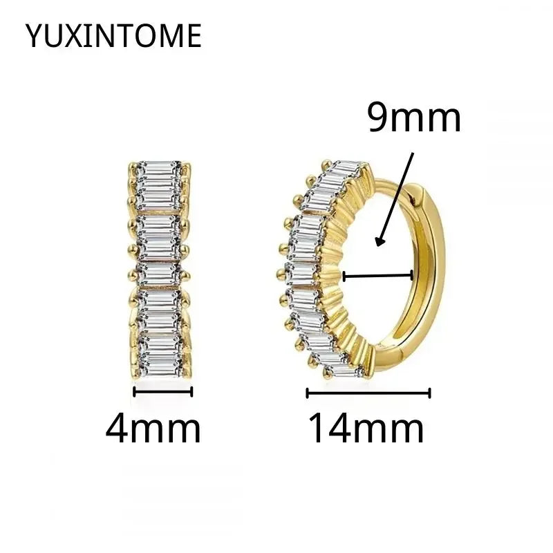 925 Sterling Silber Creolen mit Zirkonia – Bunte Huggie Ohrringe für Damen