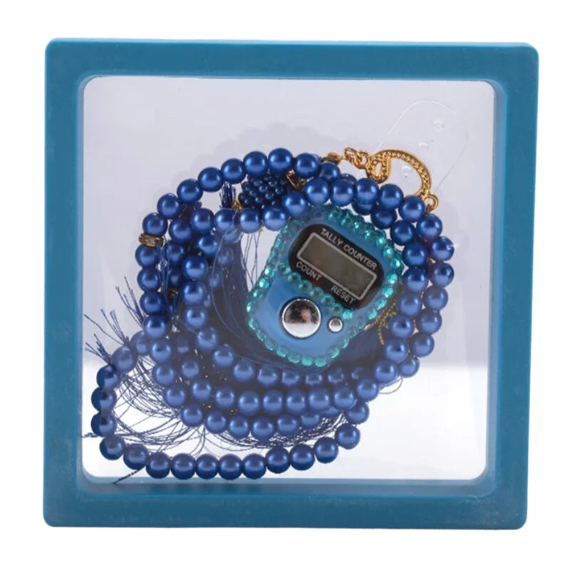 Exklusives Gebets-Set: Glanzvolle Tasbih & Strass-Digitalzähler