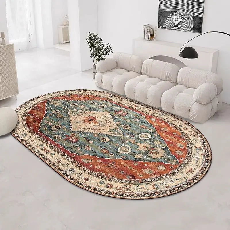 Boho-Persian Oval Rug– Ultraleicht, Waschbar & 3D-Präzision