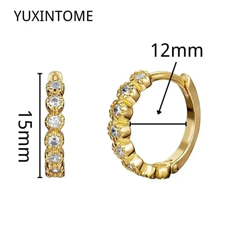 925 Sterling Silber Creolen mit Zirkonia – Bunte Huggie Ohrringe für Damen