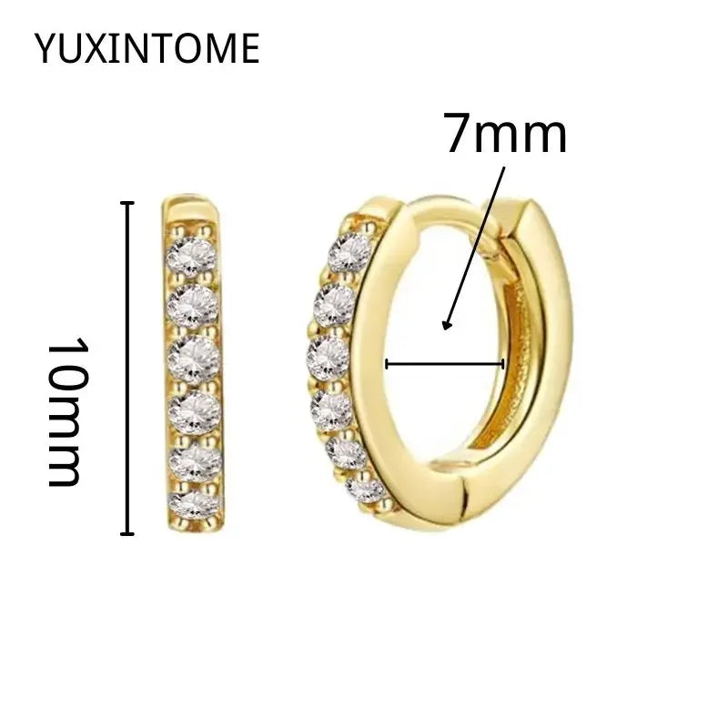 925 Sterling Silber Creolen mit Zirkonia – Bunte Huggie Ohrringe für Damen