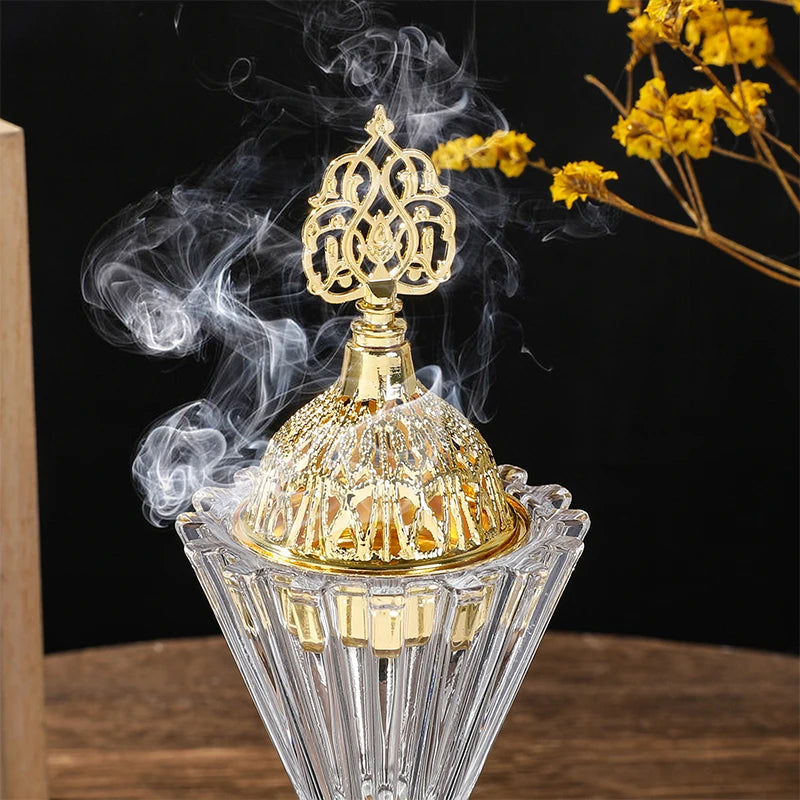 Arabischer Rotierender Räucherstäbchenhalter aus Glas