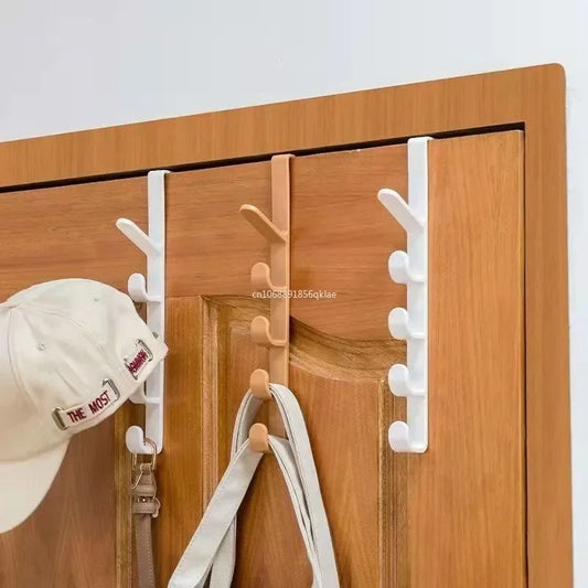 Bohrfreie Tür-Garderobe mit 5 Haken (Saugnapf-Installation)
