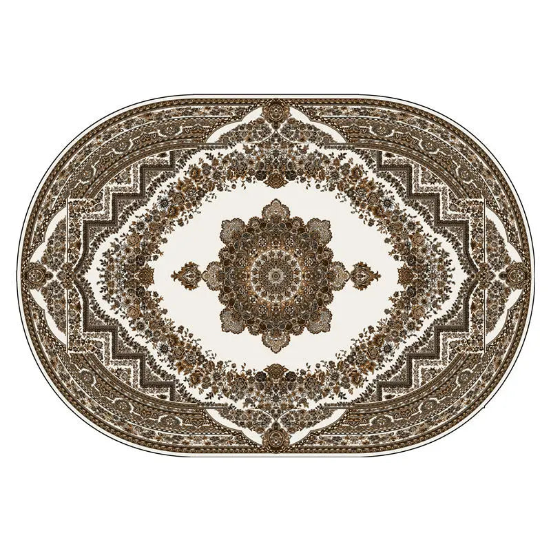 Boho-Persian Oval Rug– Ultraleicht, Waschbar & 3D-Präzision