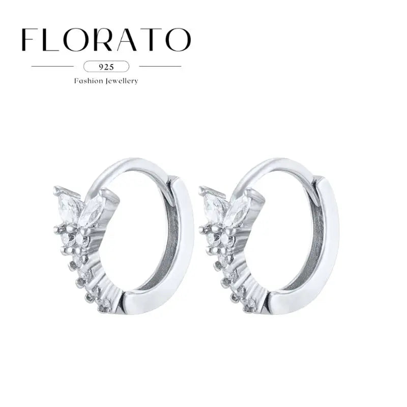 Luxuriöse Creolen mit Zirkon-Besatz aus 925 Sterling Silber