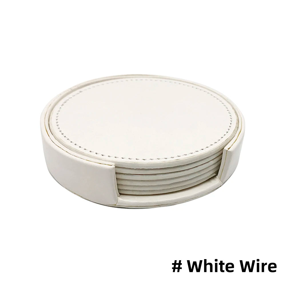 Marmor-Stil Untersetzer-Set aus Kunstleder (7-teilig)