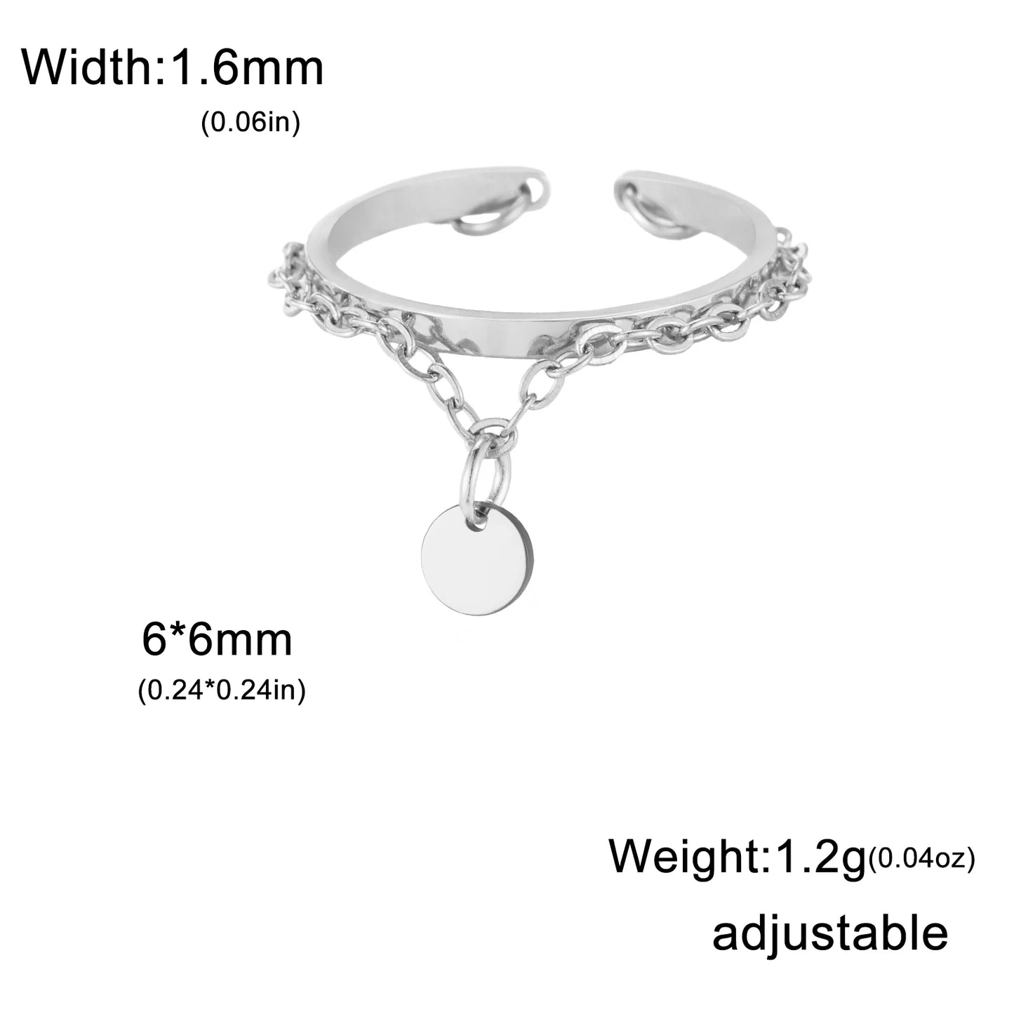 Vielseitiger Lemegeton Offener Ring aus Edelstahl (18K vergoldet)