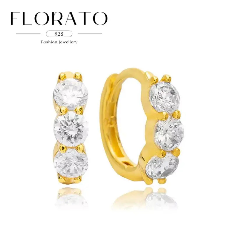 Luxuriöse Creolen mit Zirkon-Besatz aus 925 Sterling Silber