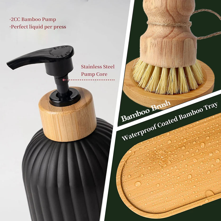 Poliertes Kunststoff Seifenspender-Set mit Ablage