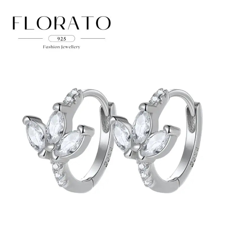 Luxuriöse Creolen mit Zirkon-Besatz aus 925 Sterling Silber