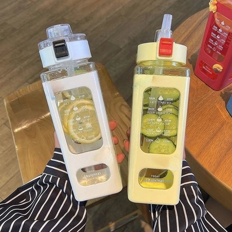 Kawaii Wasserflasche mit Strohhalm für Kinder & Erwachsene