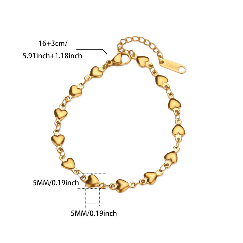 Herz-Armband „Eternal Love“ – Goldfarben & Wasserfest aus Edelstahl