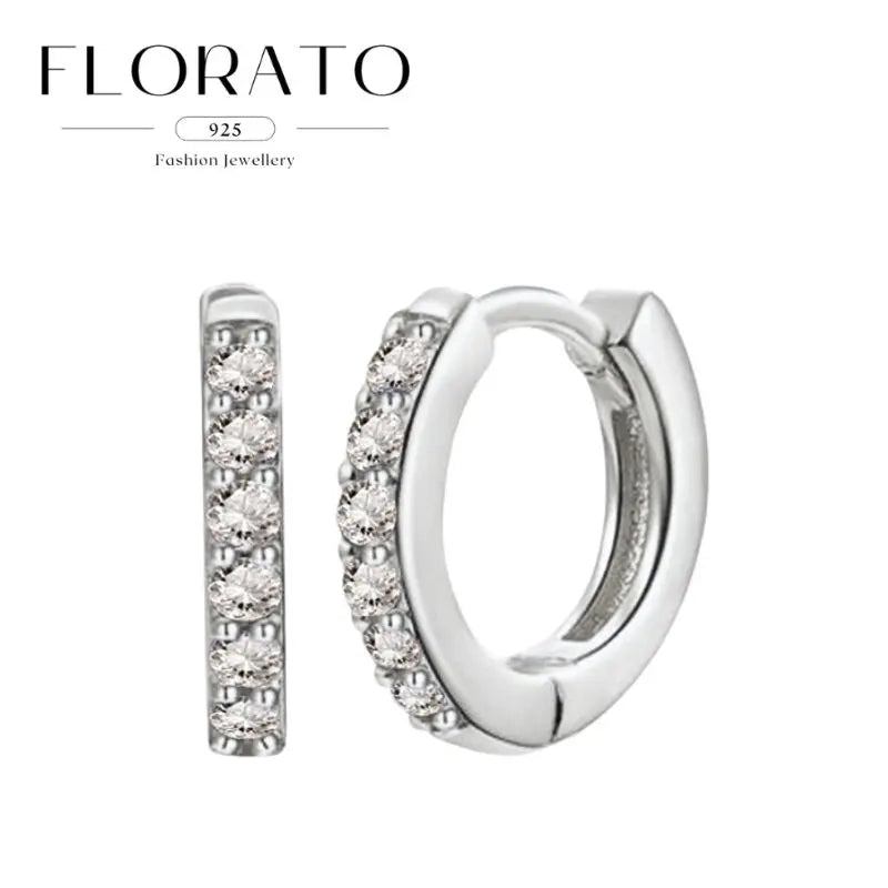 Luxuriöse Creolen mit Zirkon-Besatz aus 925 Sterling Silber