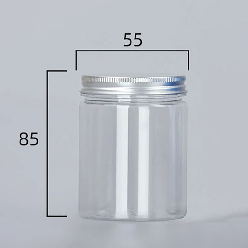 Luftdichte PET-Vorratsgläser mit Aluminium-Deckel