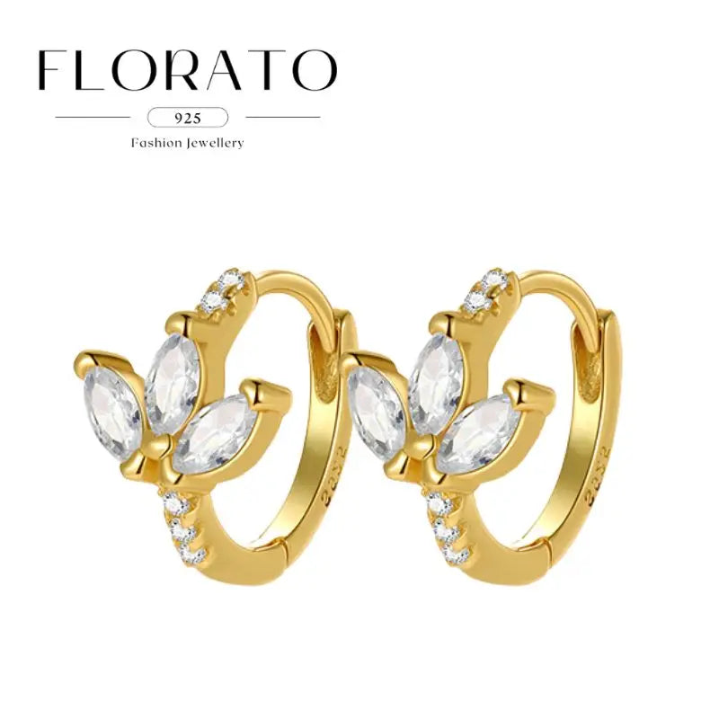 Luxuriöse Creolen mit unregelmäßigem Zirkon und Perlen-Akzenten