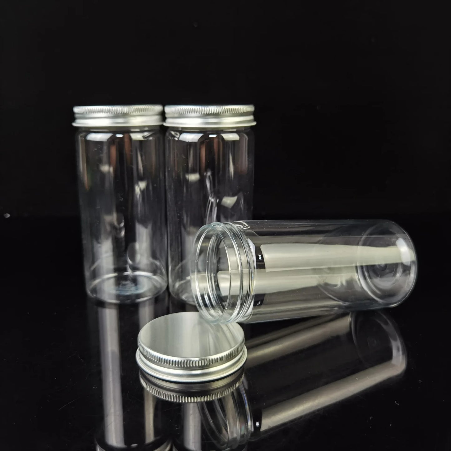 Luftdichte PET-Vorratsgläser mit Aluminium-Deckel