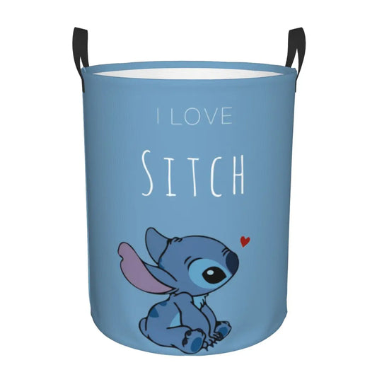 Personalisierbarer Faltbarer Wäschekorb "I Love Stitch"