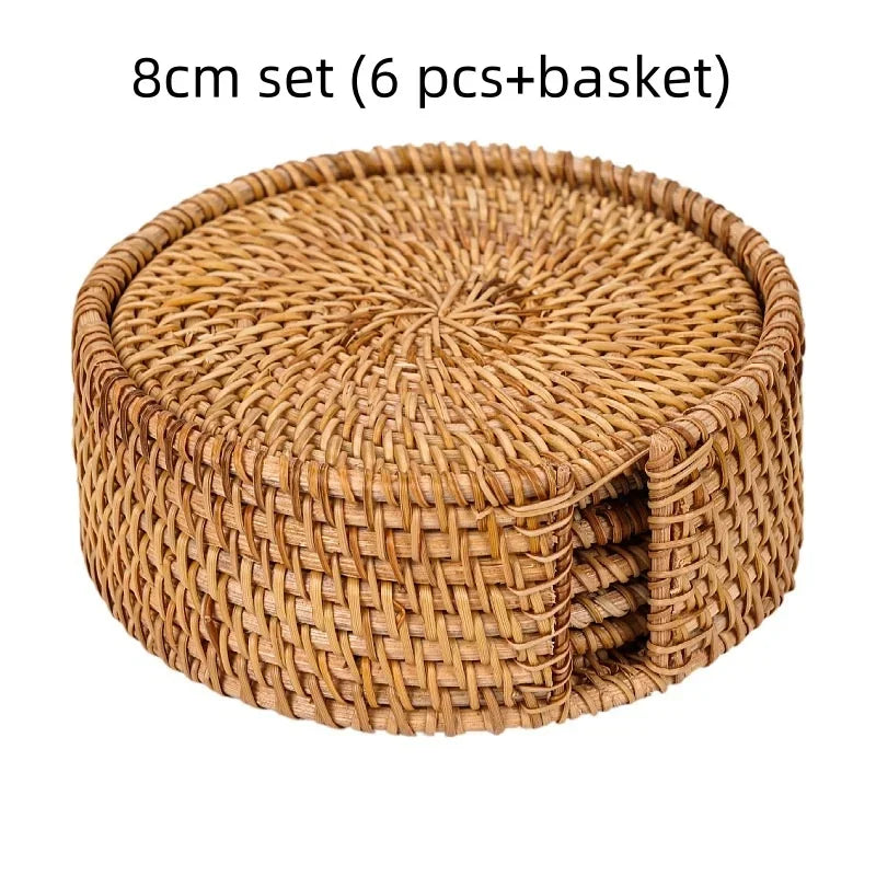 Handgewebte Tischsets aus Rattan im Zen-Stil (6er-Set)