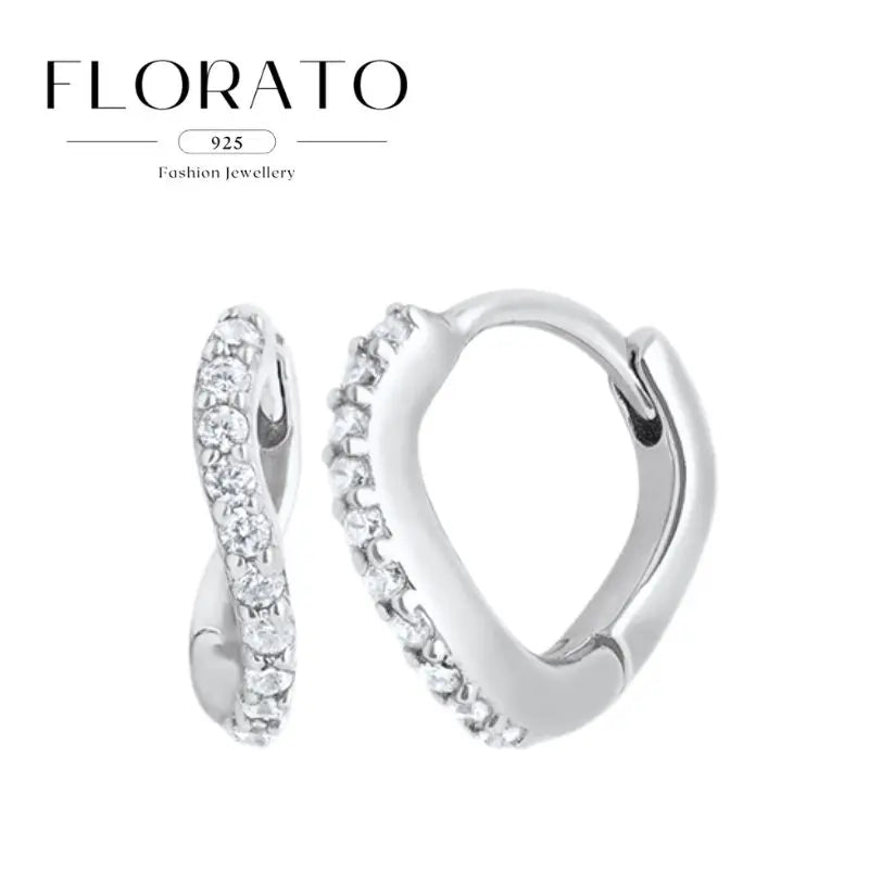 Luxuriöse Creolen mit Zirkon-Besatz aus 925 Sterling Silber