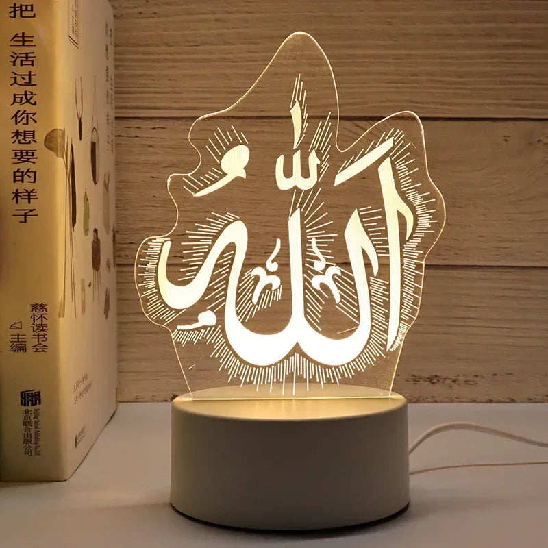 3D Acryl LED Nachtlicht "EID Mubarak" (USB-betrieben)
