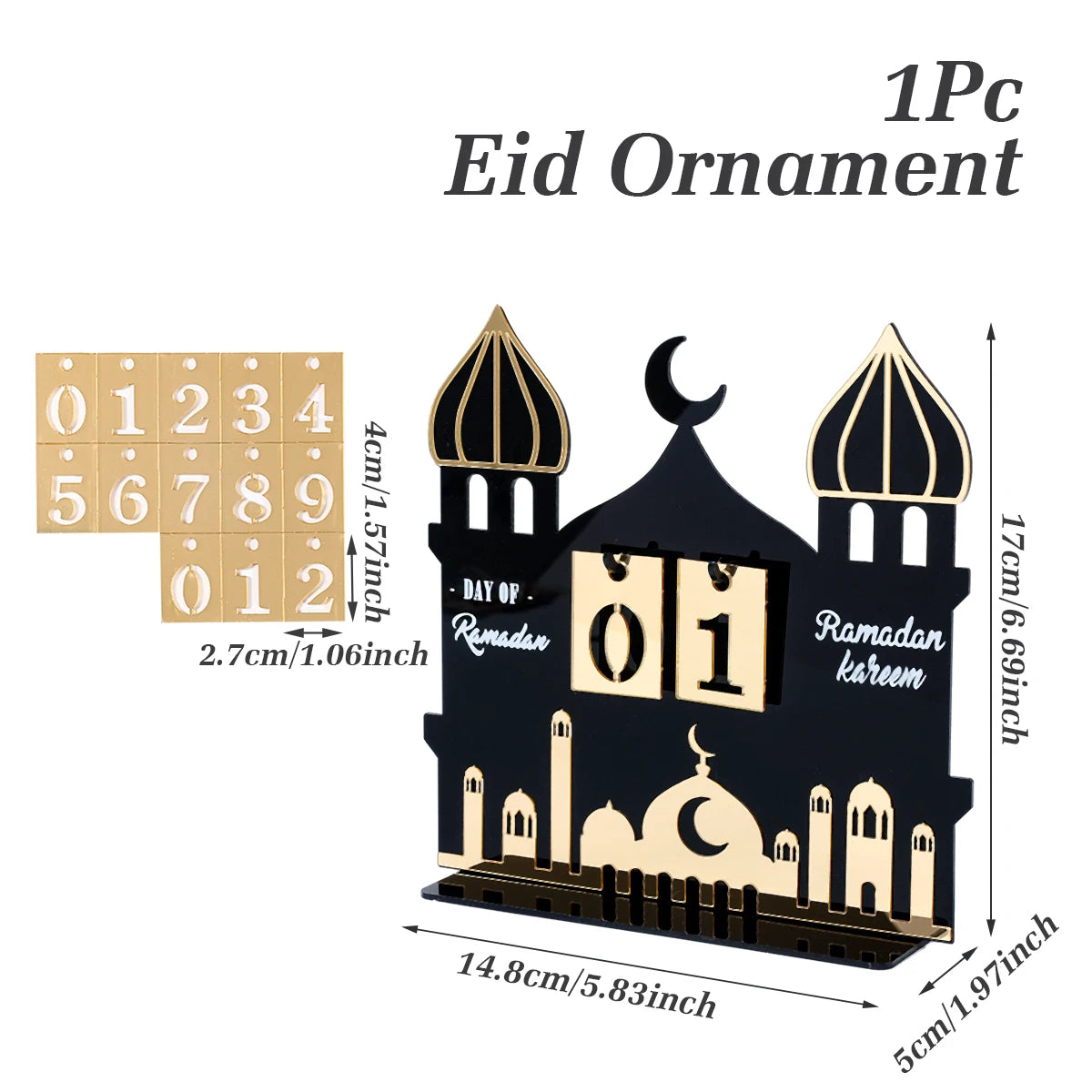 Ramadan Countdown Kalender Ornament aus Acryl
