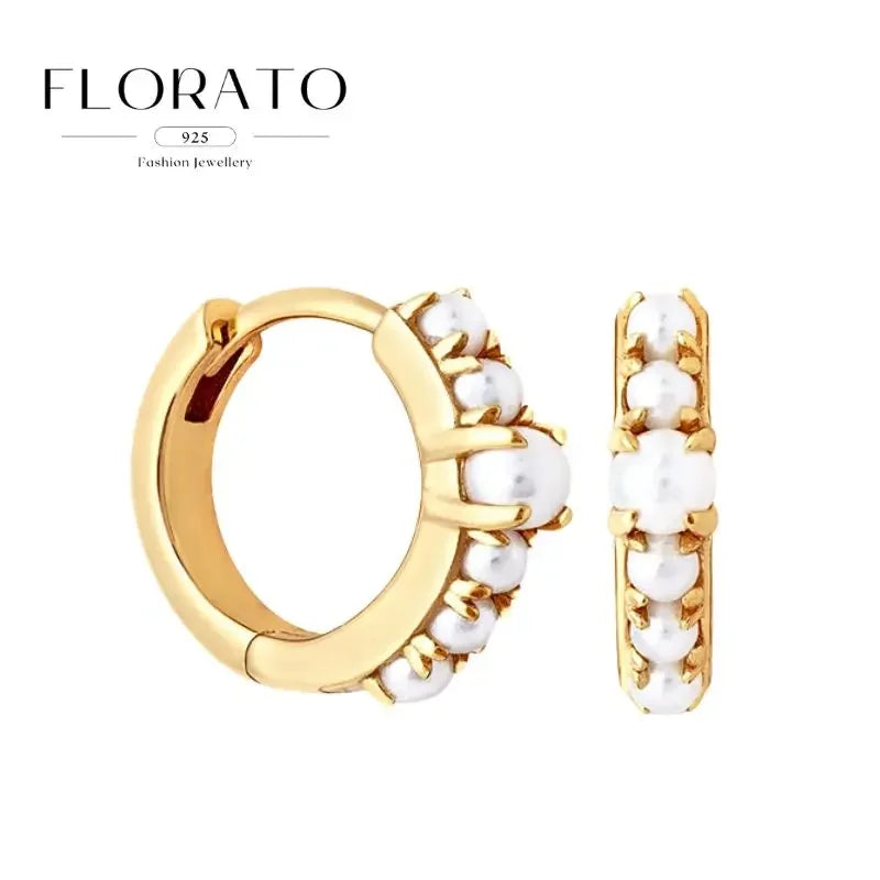 Luxuriöse Creolen mit Zirkon-Besatz aus 925 Sterling Silber