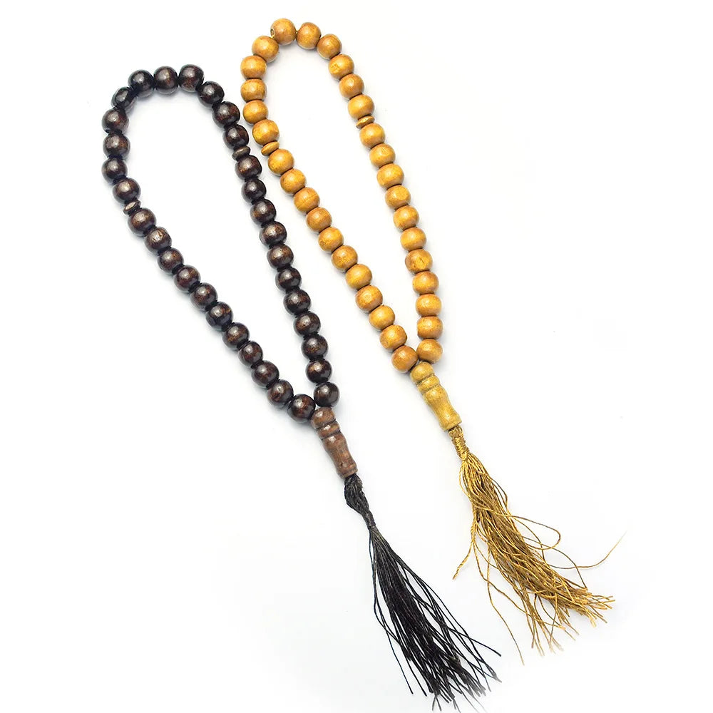 Muslimisches Gebetsarmband aus Holzperlen (Tasbih)
