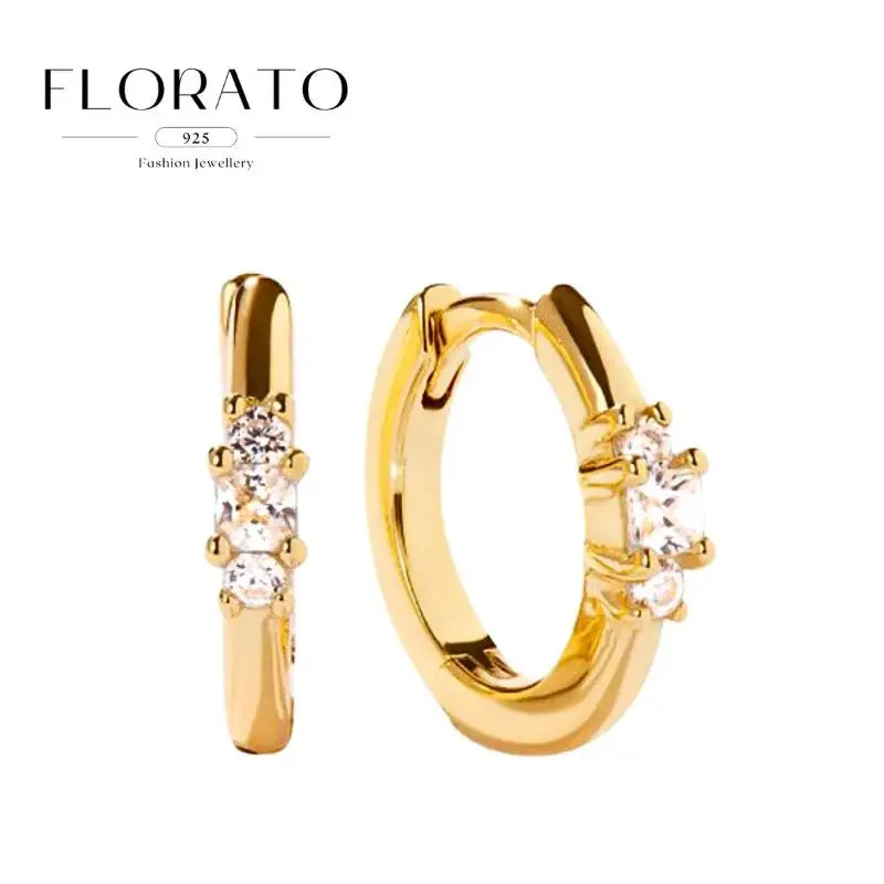 Luxuriöse Creolen mit unregelmäßigem Zirkon und Perlen-Akzenten