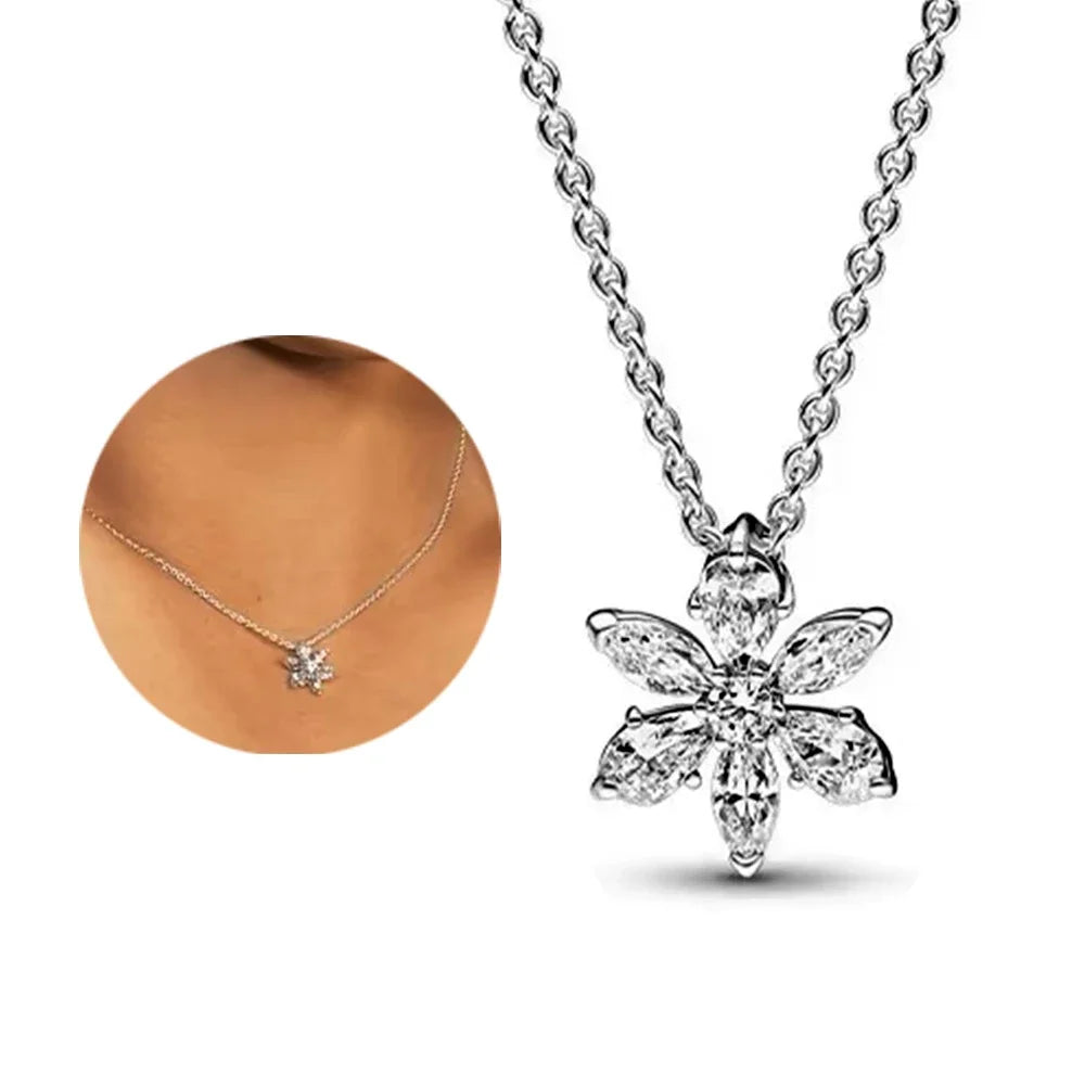 Sterling Silber 925 – Sparkling Blue Flower Schmuckset für Damen