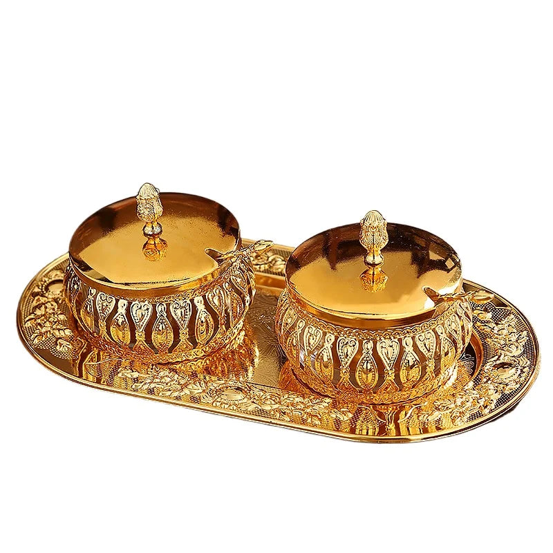 Elegantes Gewürzgläser-Set aus Metall und Glas (Europäischer Stil)