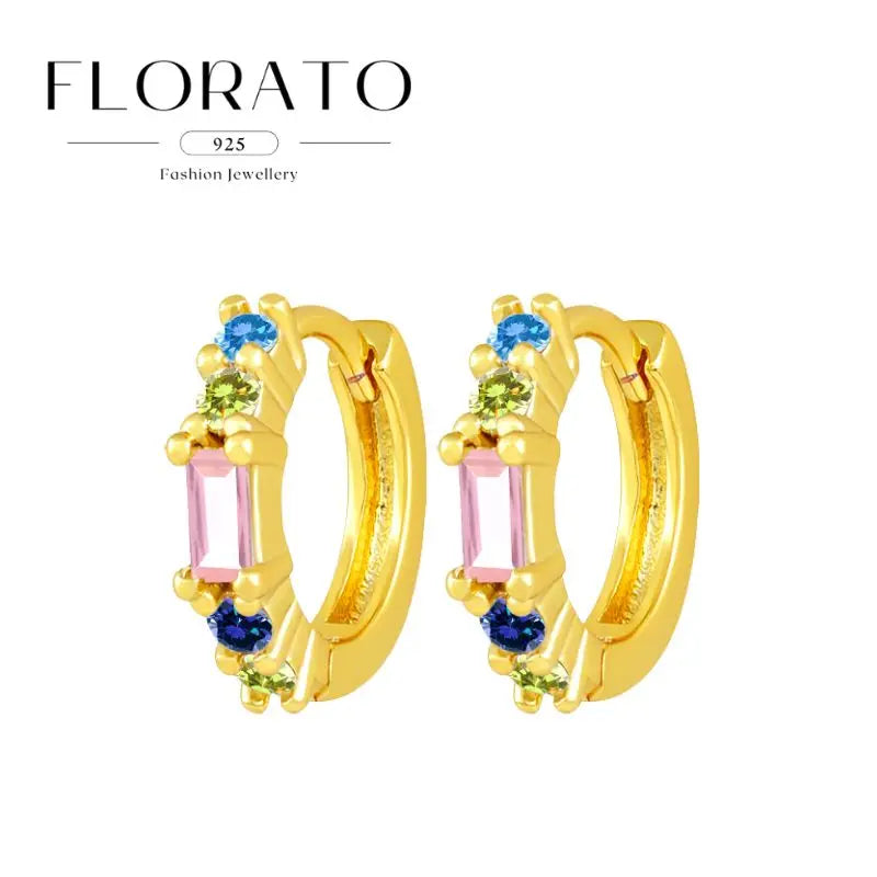 Luxuriöse Creolen mit Zirkon-Besatz aus 925 Sterling Silber