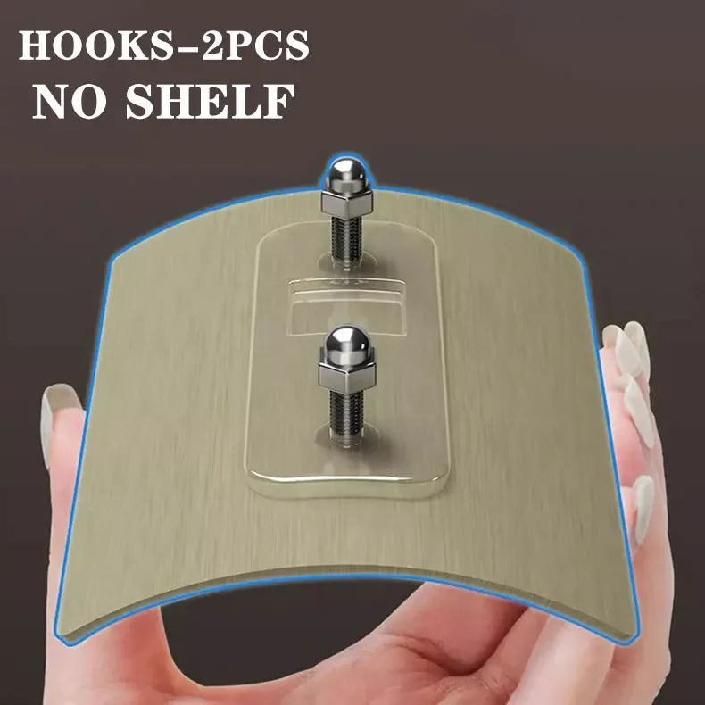 Hochwertiges Eckregal aus poliertem Aluminium (Bohrfrei)