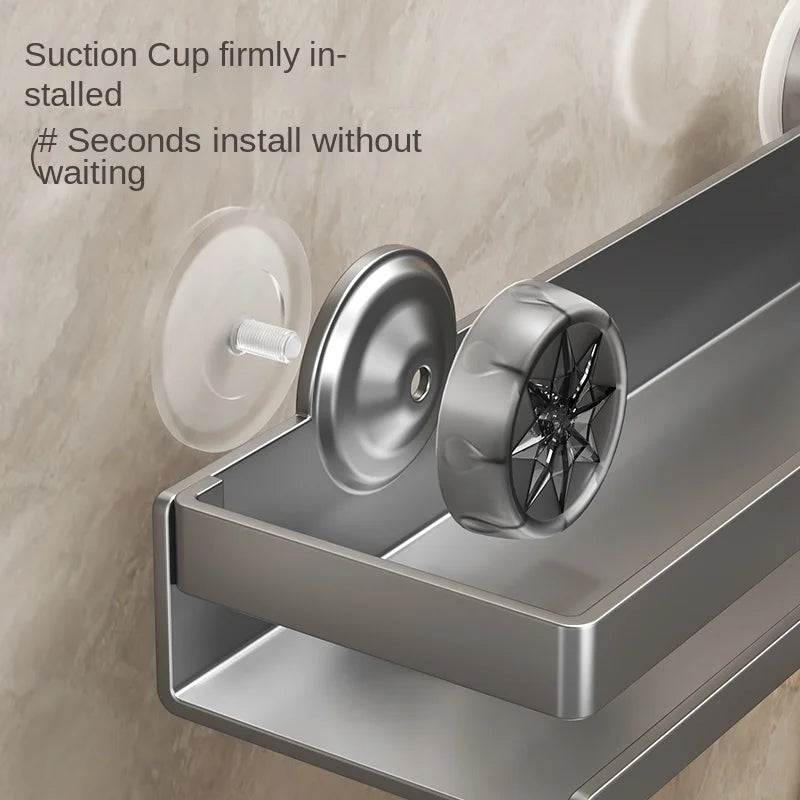 Multifunktionales Küchenregal mit Saugnäpfen (Ohne Bohren)