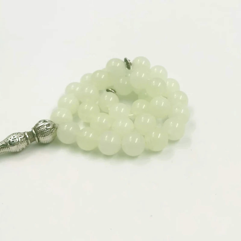 Leuchtendes Muslimisches Tasbih aus Stein (8mm Perlen)
