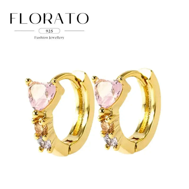 Luxuriöse Creolen mit Zirkon-Besatz aus 925 Sterling Silber