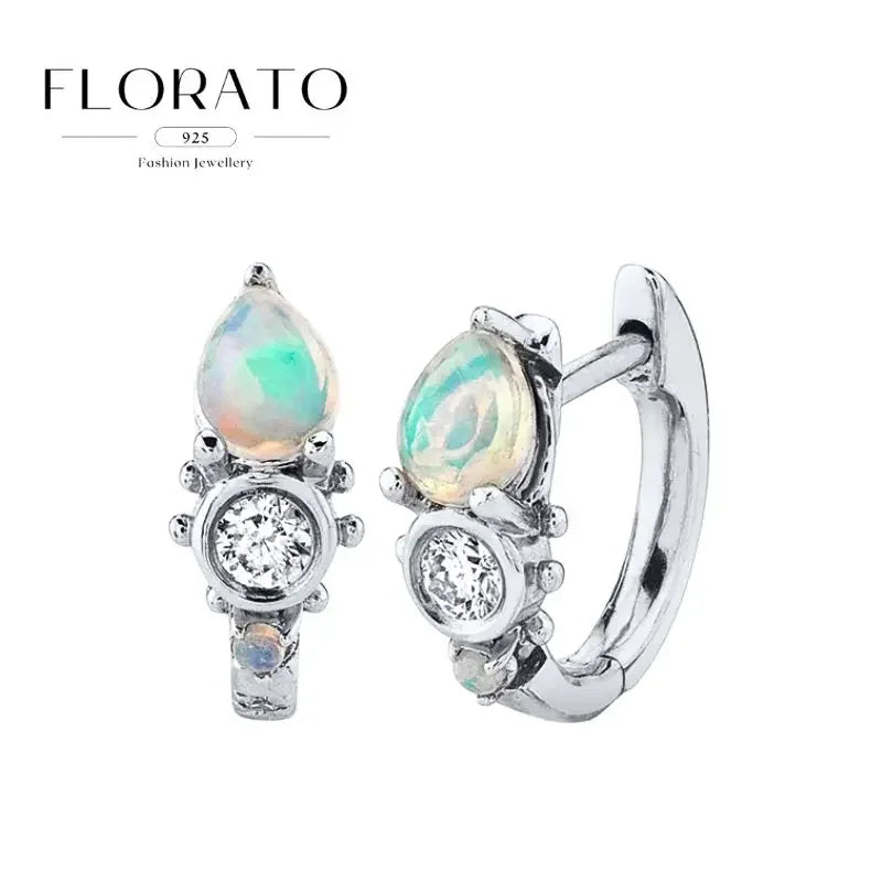 Luxuriöse Creolen mit Zirkon-Besatz aus 925 Sterling Silber