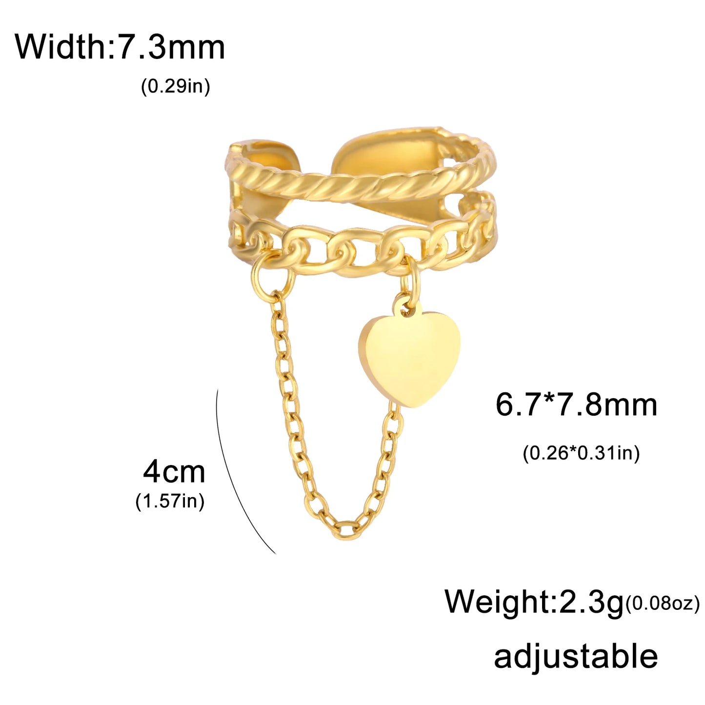 Vielseitiger Lemegeton Offener Ring aus Edelstahl (18K vergoldet)