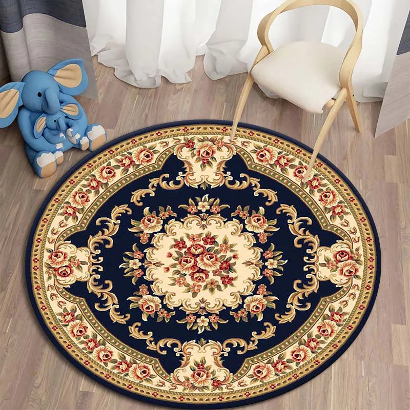 Soft-Touch Rundteppich „Floral Circle“ – Samtweich & Farbenfroh